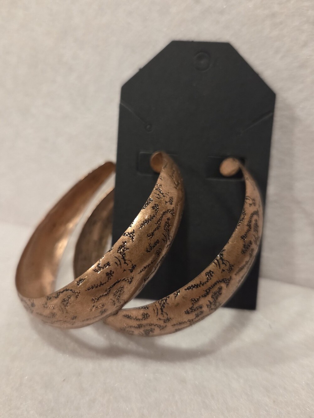Textured Copper-Tone Hoop Earrings